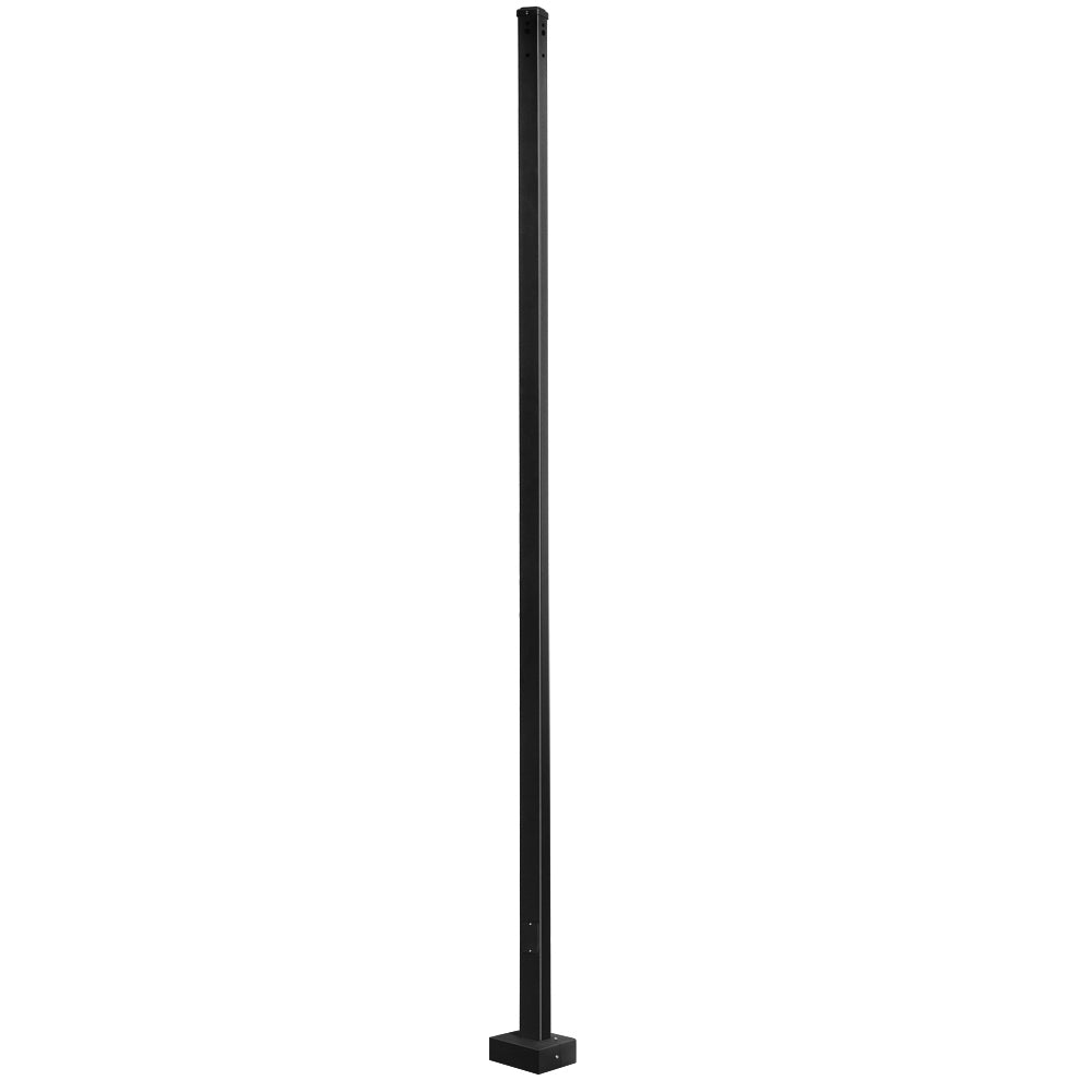 25 Foot Square Steel Light Pole, Black Finish