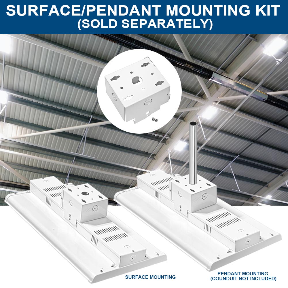 165W Linear Highbay with surface mount kit