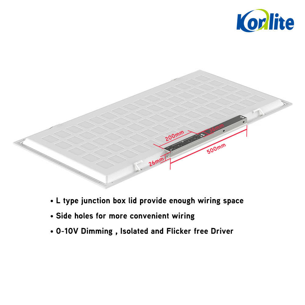 2x4 LED Panel Light with pre-installed Emergency Backup Battery - Selectable Wattage and CCT - 6250 Lumens - Dimmable - Pack of 4