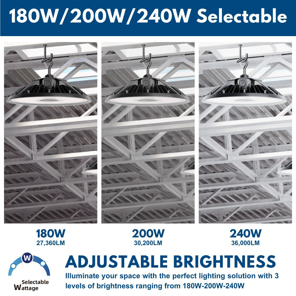 Konlite MAX Round UFO LED Bay Light with selectable wattages
