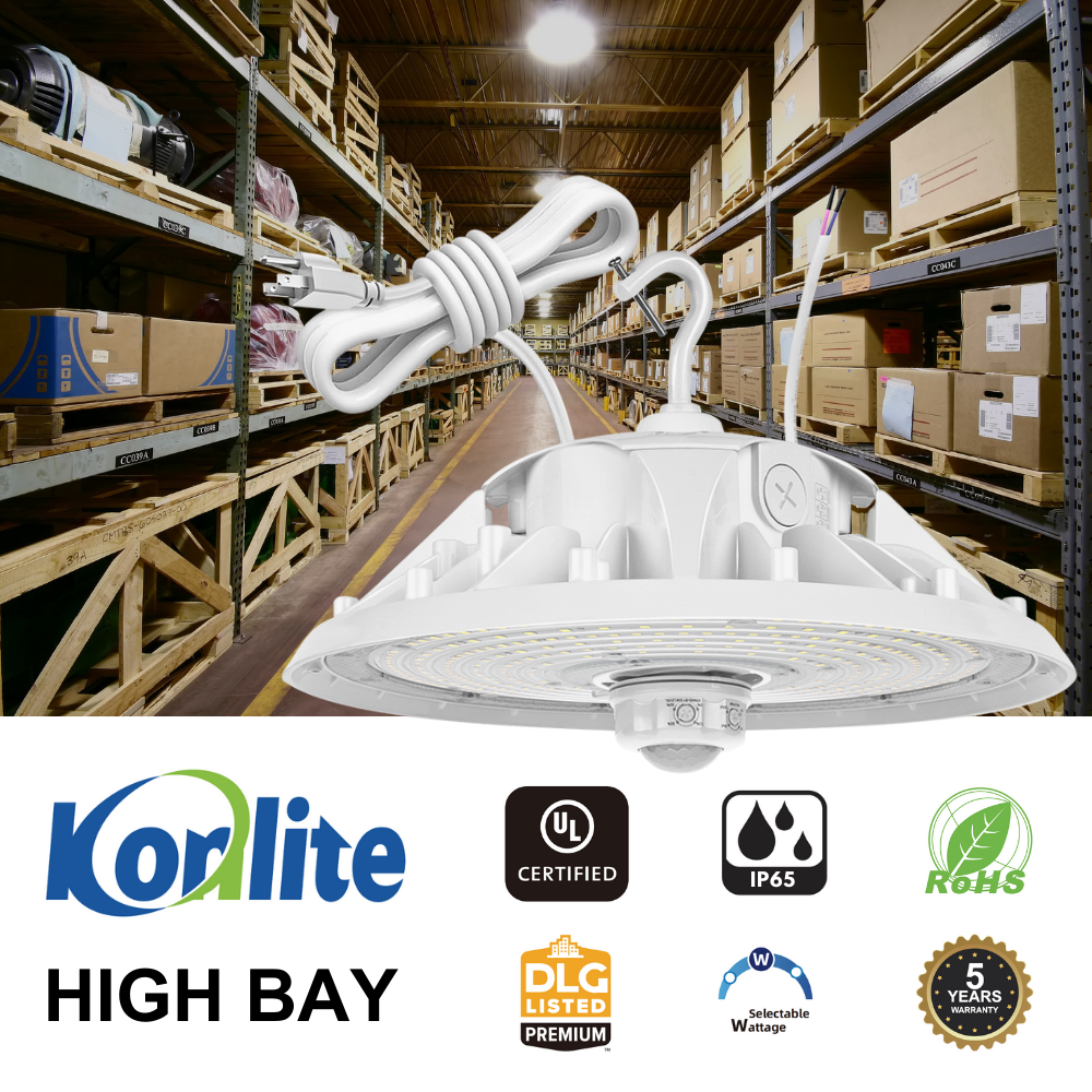 LED UFO highbay light in warehouse