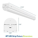 Dimensions of Konlite 4 foot LED Strip Light fixture
