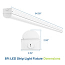 Dimensions of 8ft led strip light fixture