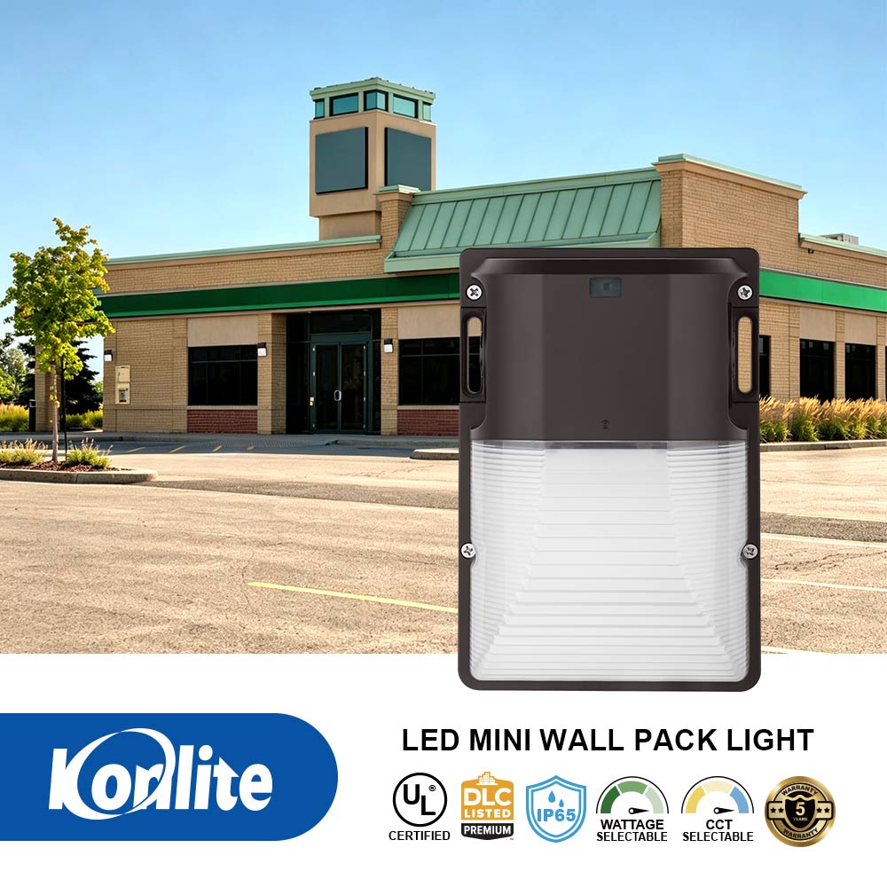 Features and certifications for the Konlite WM7 Series Mini LED Wall Pack