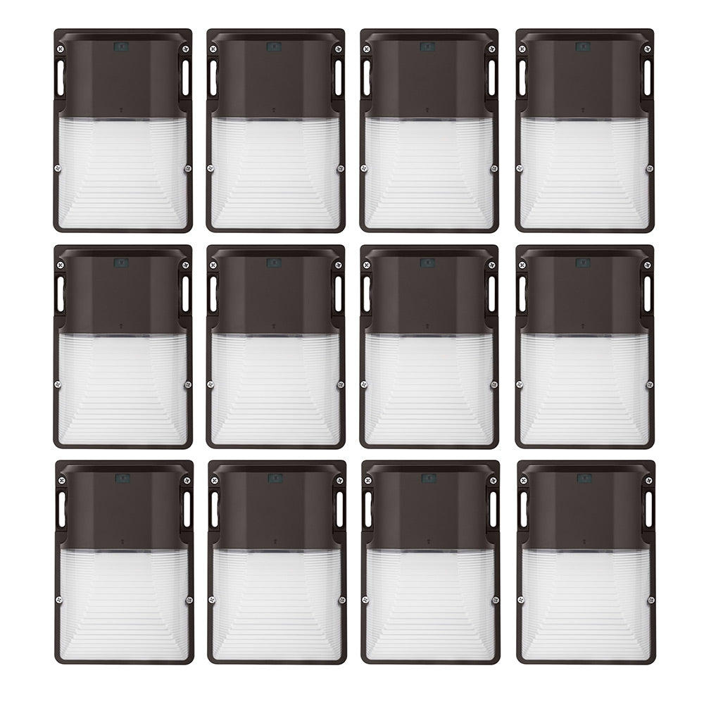 12-pack of Konlite WM7 Mini LED Wall Pack Dark Bronze Fixtures