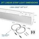 Dimensions of 2 FT Architectural Linear Light LED Linear Fixture