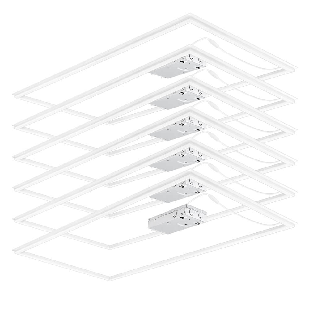 Kordlite 6-pack of 4x2 LED grid frame lights on a white background