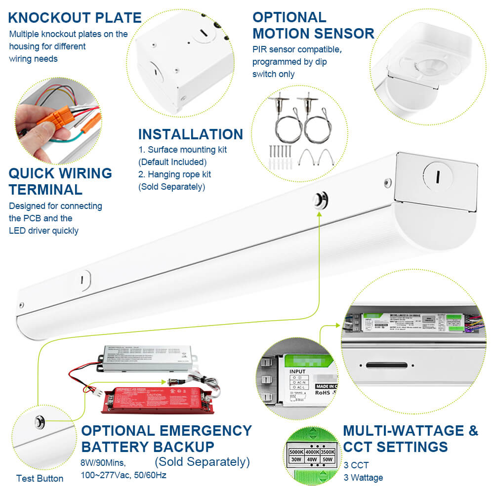 Product details of 4ft LED strip light fixture