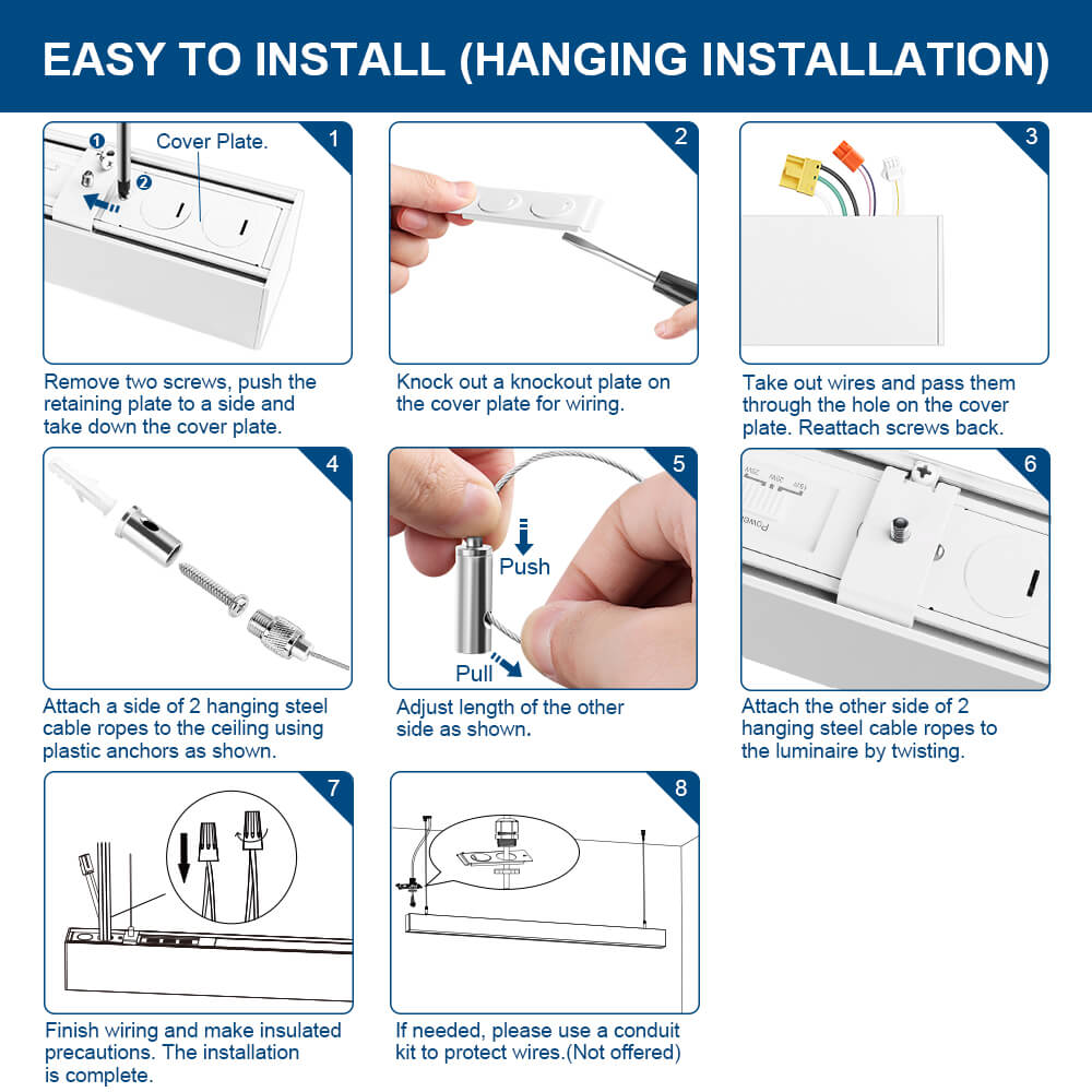 Led Linear Light Installation 4FT LED Architectural Linear Light | Up & Down Light | 6100 Lumen