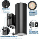 Details of Konlite LED Cylinder Up and Down Wall Light fixture, Black 20W LED Wall Sconce 