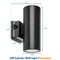 Dimensions of Konlite LED Cylinder Up and Down Wall Light fixture, Black 20W LED Wall Sconce 