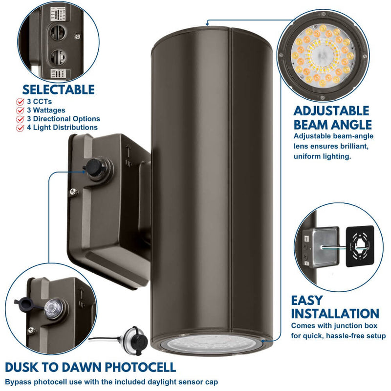 Product details of Konlite LED Cylinder Up and Down Wall Light fixture 