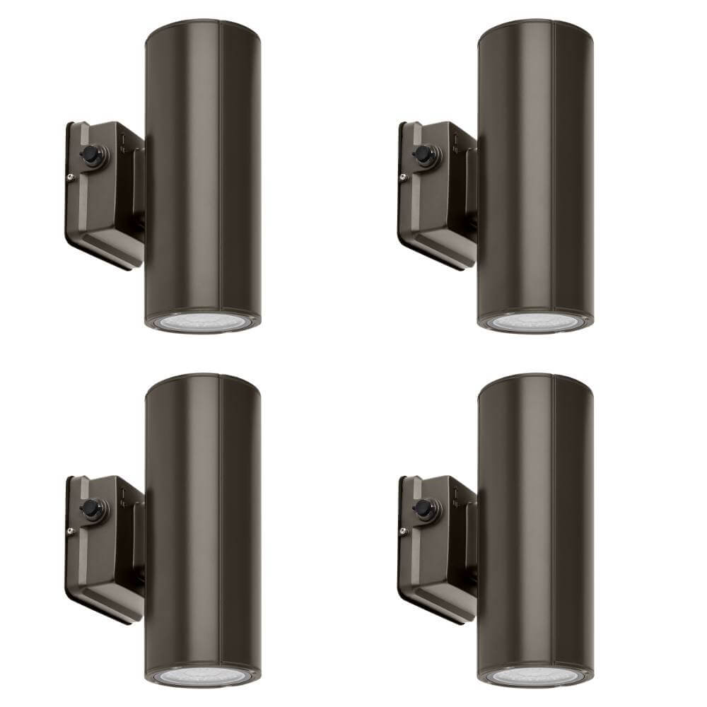Pack of four of Konlite LED Cylinder Up and Down Wall Light fixture 