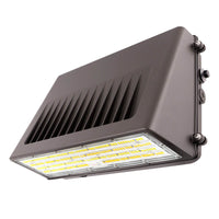 Outdoor LED wall pack light on a white background