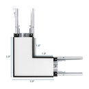 Dimensions of Black L-Shape Connector Use with Konlite Architectural Linear Light 