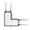 Dimensions of Black L-Shape Connector Use with Konlite Architectural Linear Light 