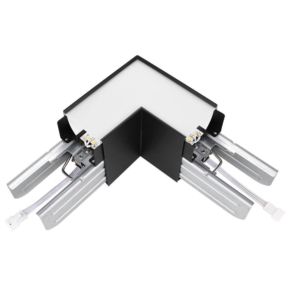 Black L-Shape Connector Use with Konlite Architectural Linear Light 