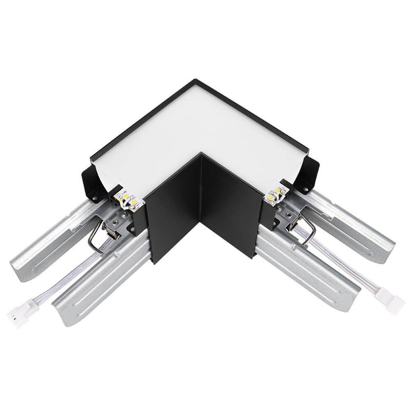 Black L-Shape Connector Use with Konlite Architectural Linear Light 