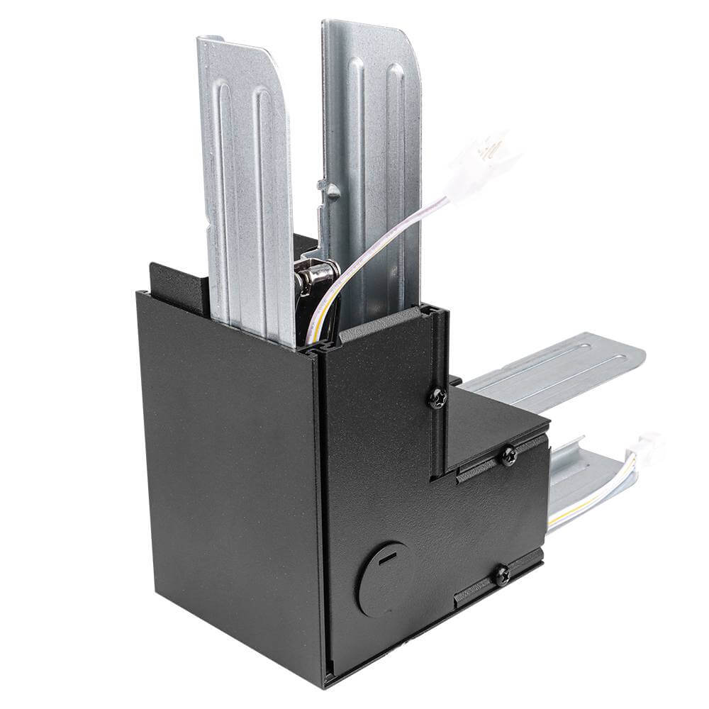 Side view of Black L-Shape Connector Use with Konlite Architectural Linear Light 