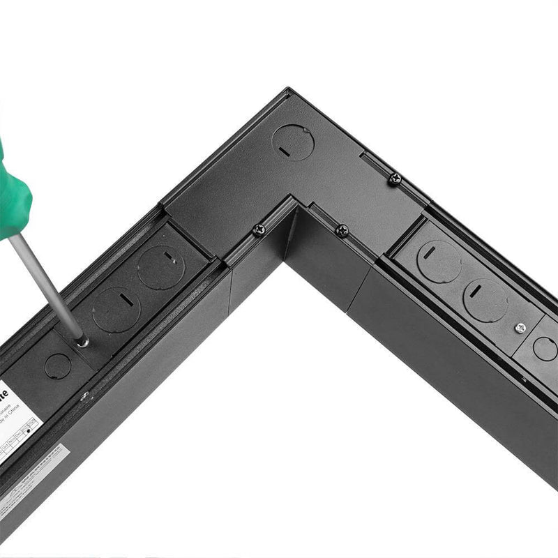 finished instllation of Black L-Shape Connector Use with Konlite Architectural Linear Light 