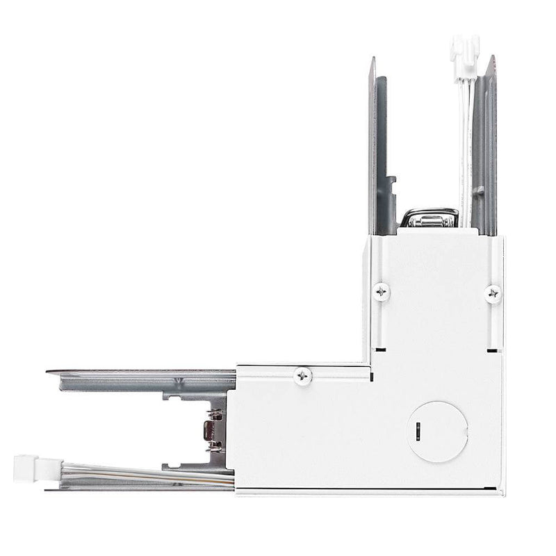 Back of White L-Shape Connector Use with Konlite Architectural Linear Light Fixture 
