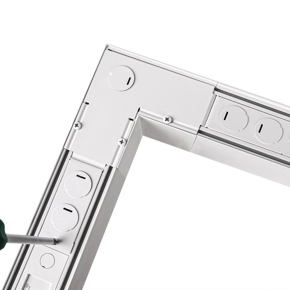 White L-Shape Connector Use with Konlite Architectural Linear Light Fixture 