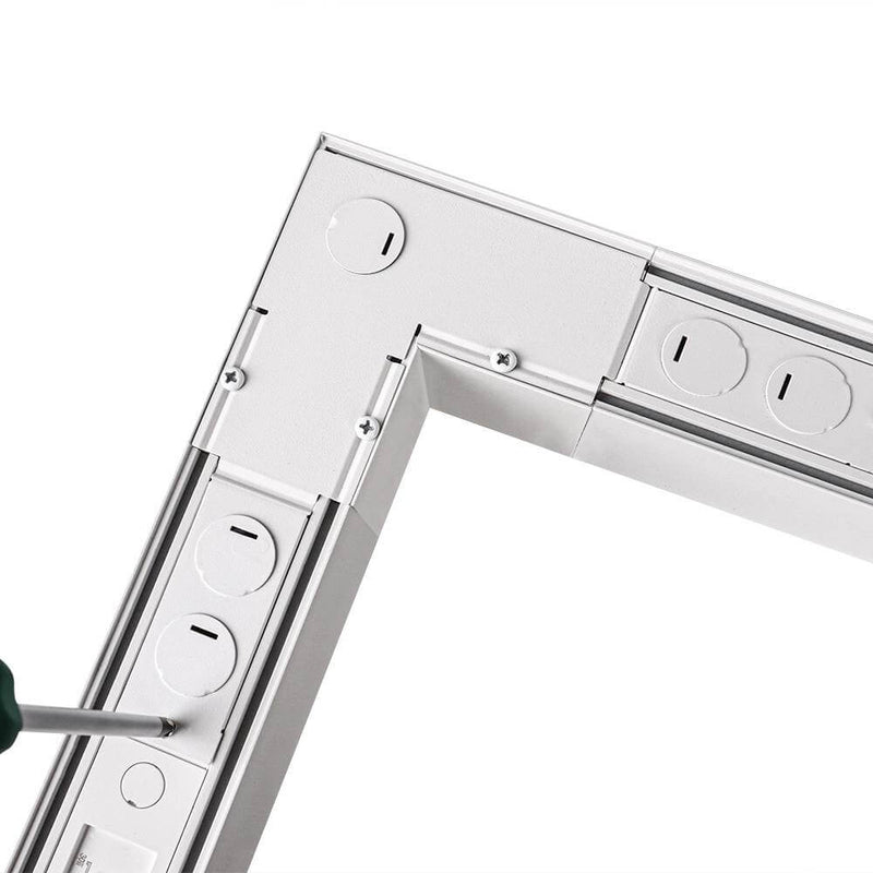White L-Shape Connector Use with Konlite Architectural Linear Light Fixture 