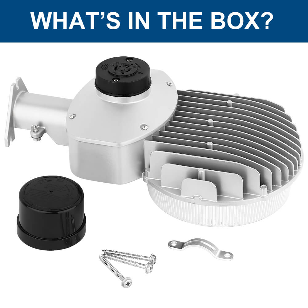  led barn light with a black dusk to dawn photocell