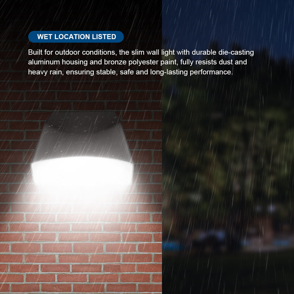 wet location rated Konlite adjustable LED Slim Wall Pack Light 