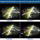 Konlite Vela III LED Parking Lot Light - 310W/280W/260W/240W Selectable - Up to 46,600 Lumens - Type III - 120-277V - 5000K - 1000W Equal