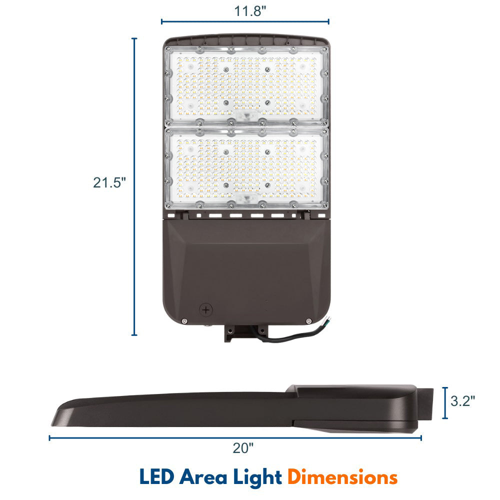 Konlite Vela 310W 5000K 480V led area light dimensions