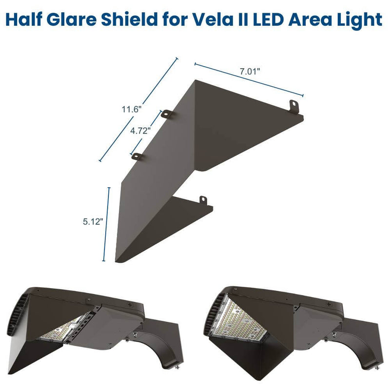 240w Vela Parking lot side shield dimensions