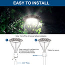 Konlite Black outdoor Postop light fixture with installation instructions and diagram on a dark background