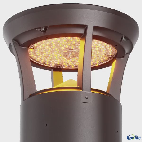 Konlite Atria Turtle Friendly 2 ft Dark Bronze Bollard fixture Flat top