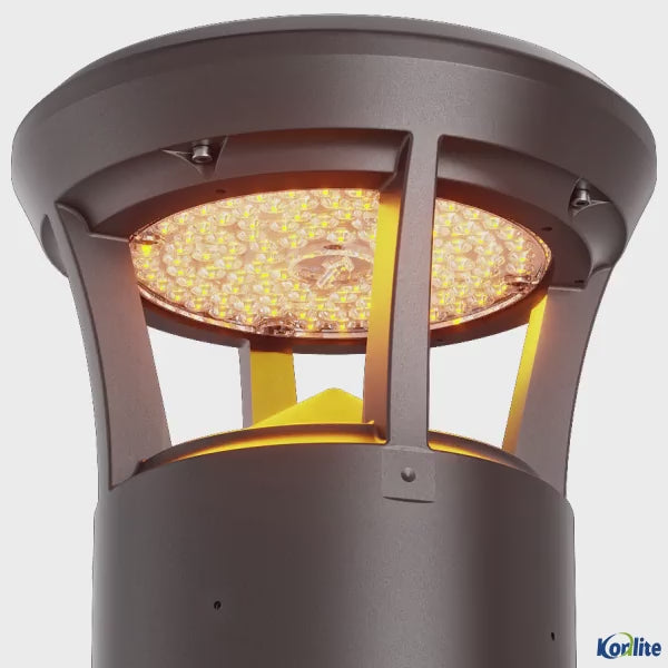 Konlite Atria Turtle Friendly 2 ft Dark Bronze Bollard fixture Dome top