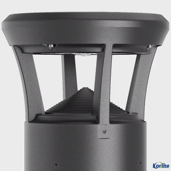 Black Flat Top outdoor LED Bollard light