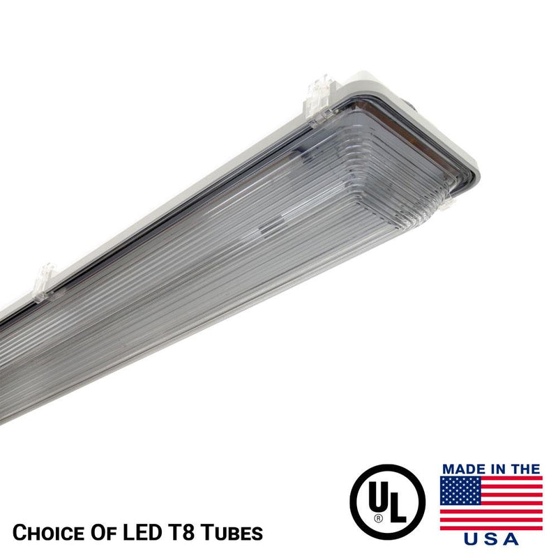 Vaporproof LED light with NO tubes included, Tube Ready Light Fixture