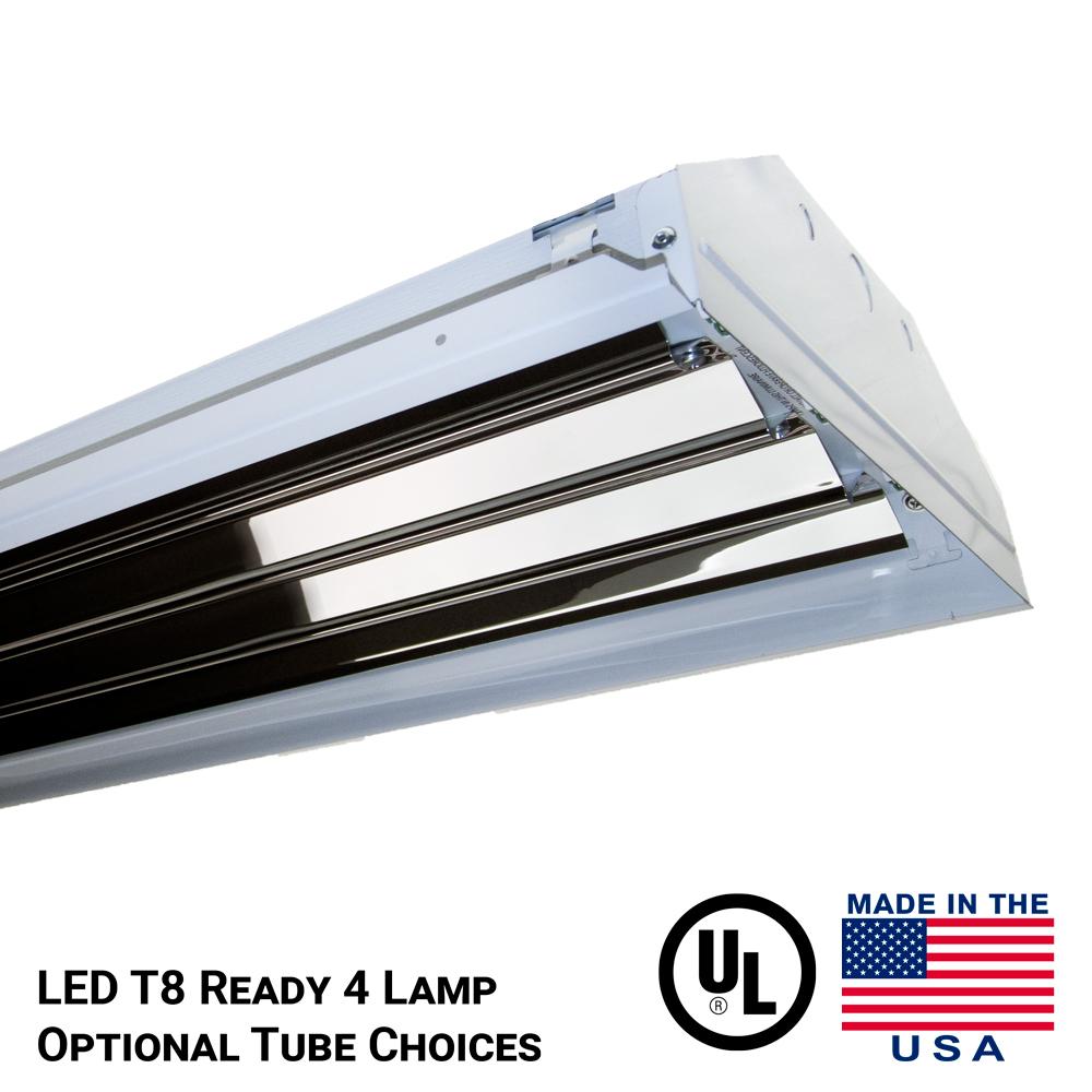 4 lamp LED T8 Tube Ready Fixture