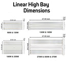Konlite Linear LED Highbay Light dimensions