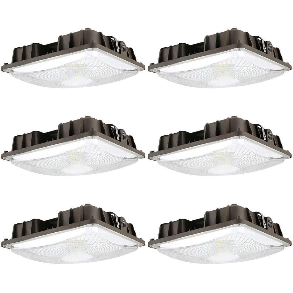 6 Pack 40W Konlite LED Canopy Area Light 