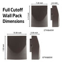full cutoff wall pack dimensions
