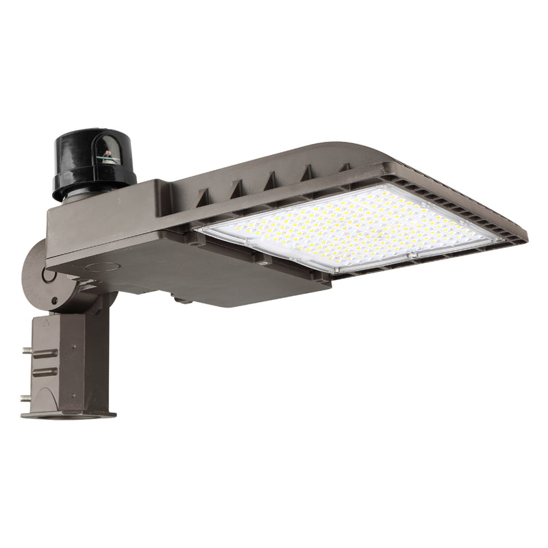 Konlite 200W area light with 3-pin photocell slipfitter mount