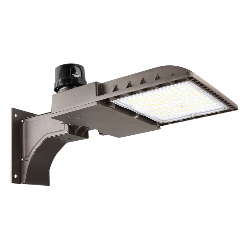 Konlite area site light with 3-pin photocell for wall mount