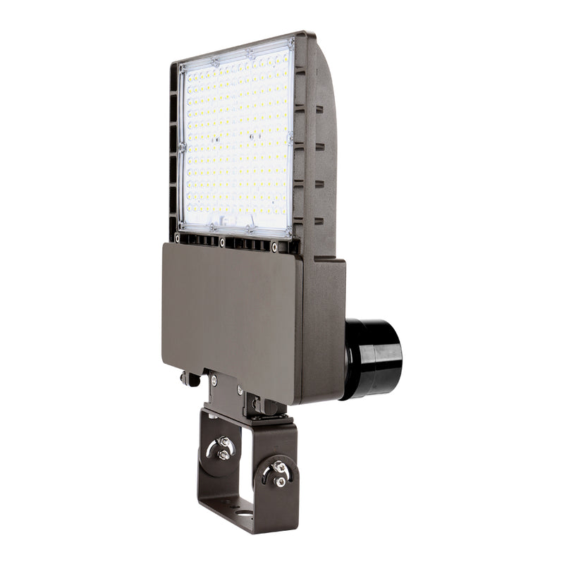 yoke or trunnion mount led area flood light with 3-pin photocell