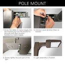 4 steps pole mount installations guides for a LED parking lot light