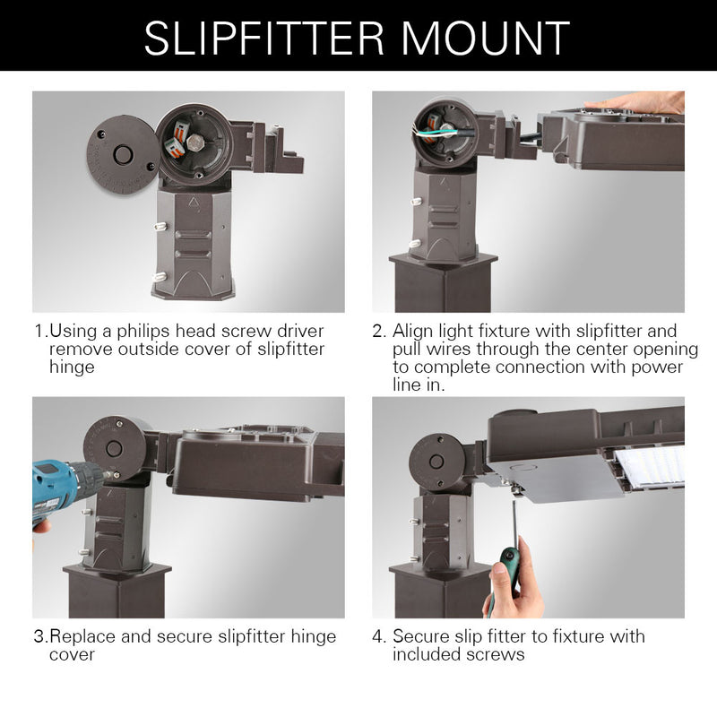 4 steps slip fitter pole mount installations guides