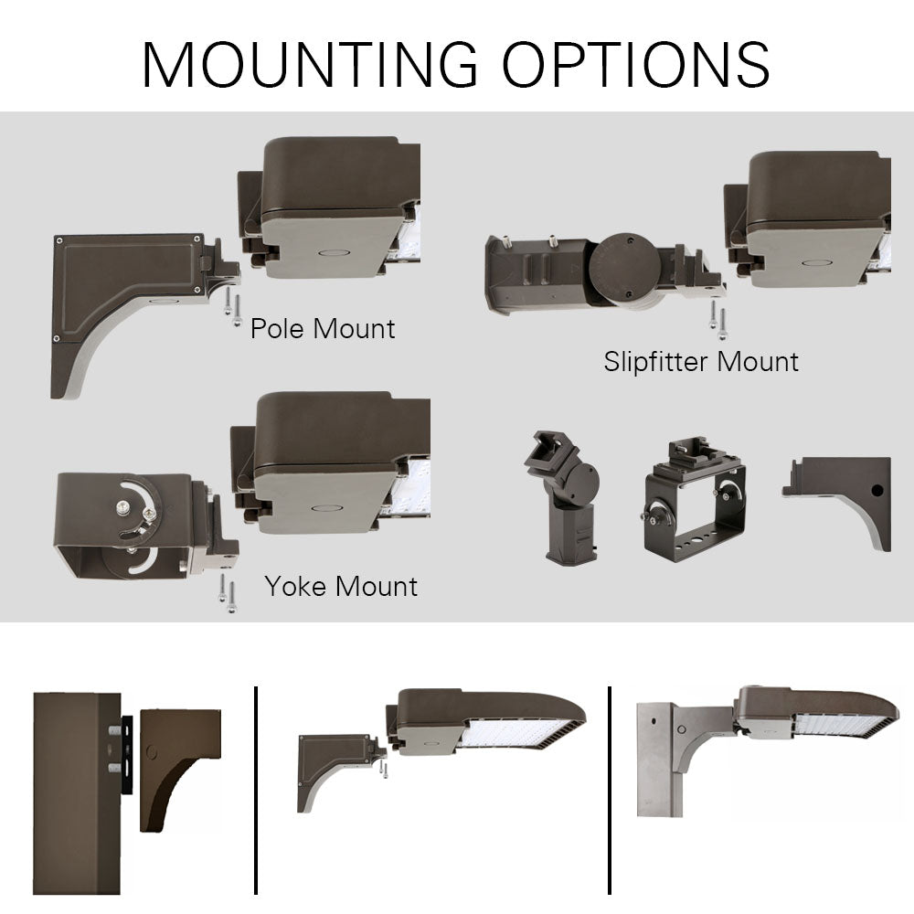 mounting brackets for led flood lights including pole mount slipfiiter Trunnion and yoke mounts