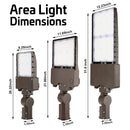 led outdoor area light dimensions
