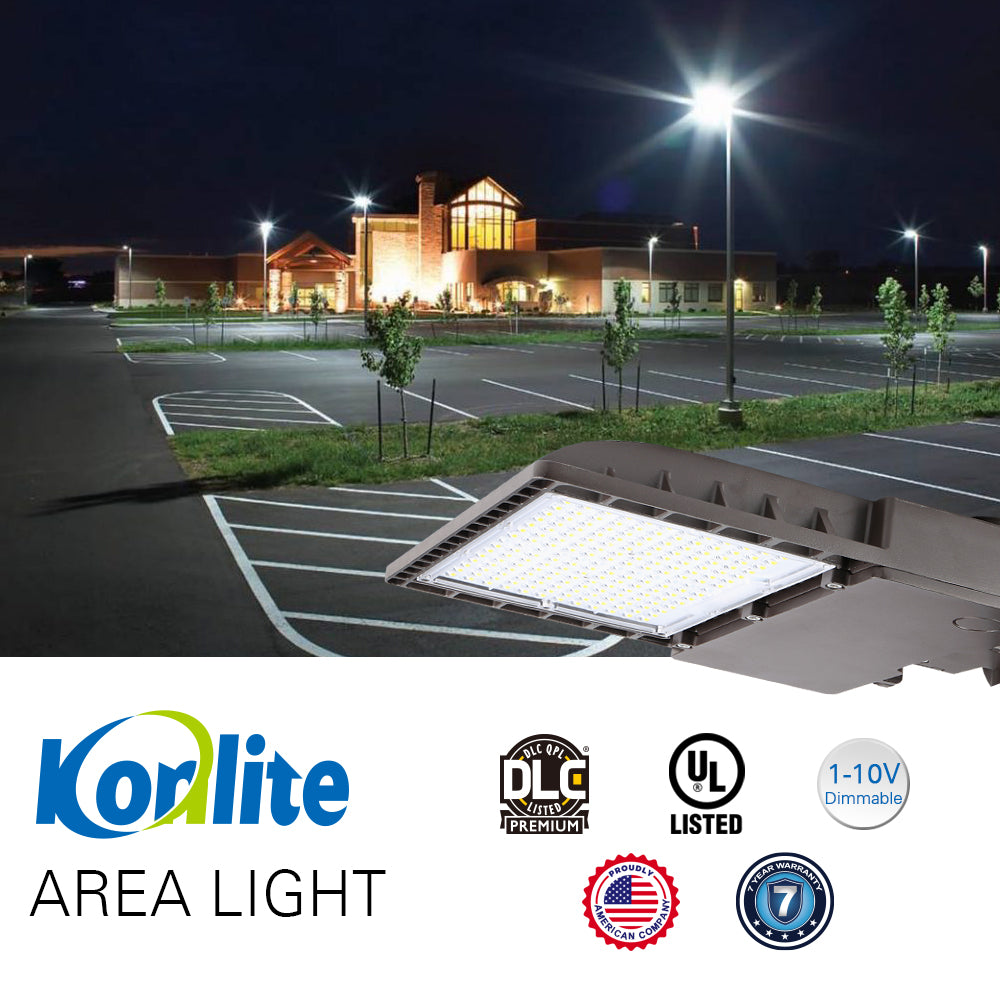 Konlite LED Area Light - 200W - Type IV - 24,800 Lumens - 5000K - 120-277V - 750W Equal