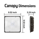 Canopy dimensions for Konlite LED Area Light